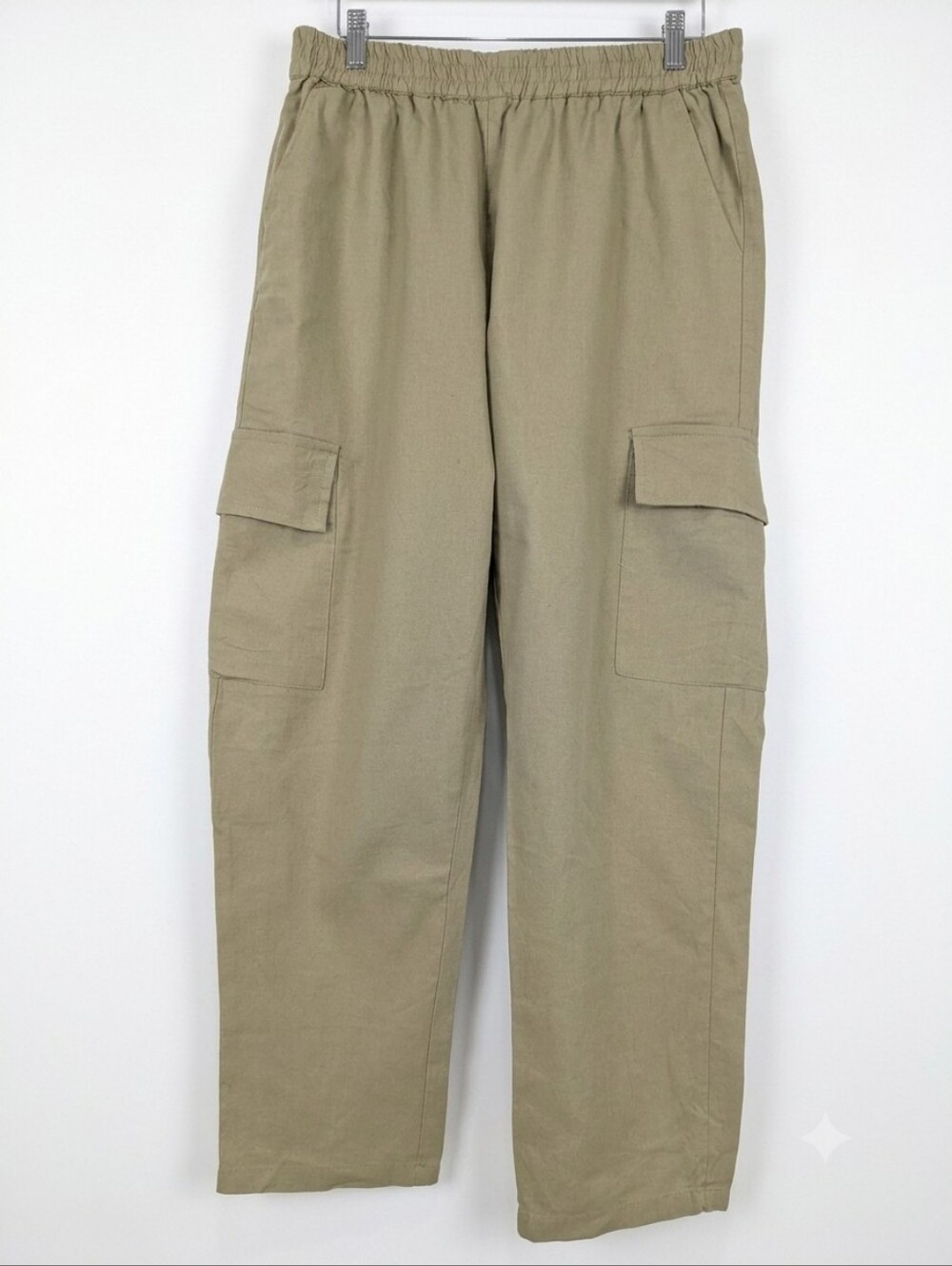 High Rise Elastic Waist Utility Cargo Pants Tokyo Talkies Olive Tan Green